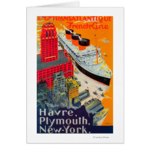 Ligne française affiche de voyage, Le Havre à