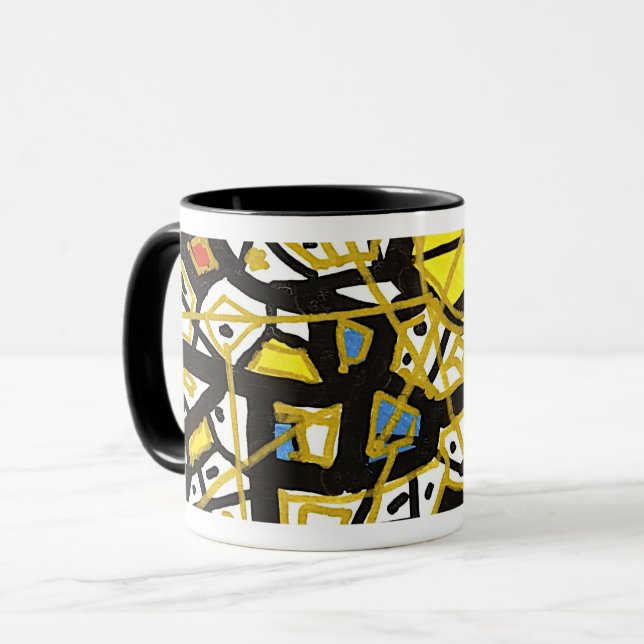 Ligne GOLD – Tasse Abstraite Minimaliste Élégante (Devant gauche)