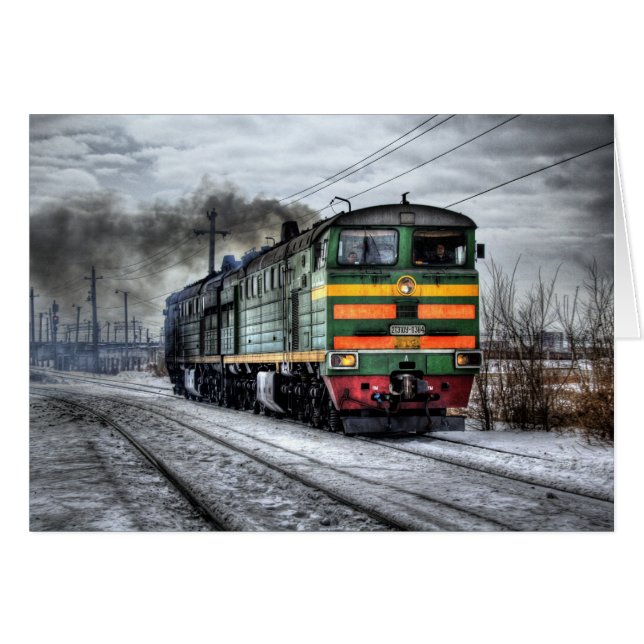 Ligne Locomotive hiver Russie Photo (Devant Horizontal)