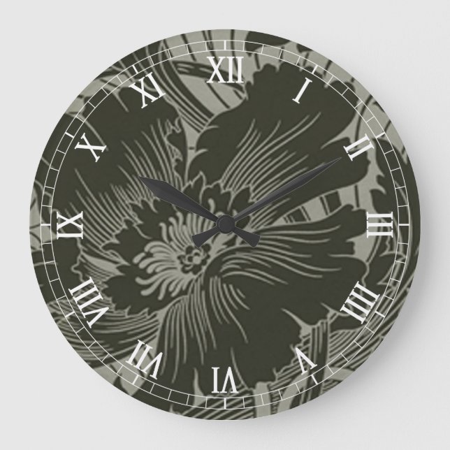 Ligne noire Art rond Numéros romains Horloge (Recto)