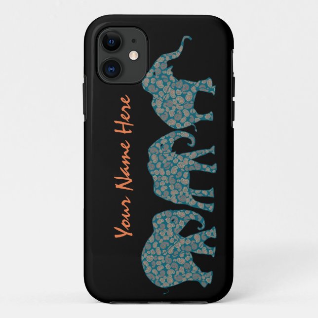 Ligne personnalisée de Coque Paisley Elephants iPh (Dos)