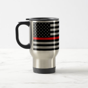 Ligne rouge mince tasse de drapeau de pompier