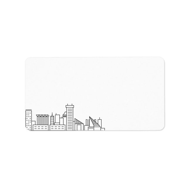 Ligne Skyline Stylisée Baltimore | Étiquette vide (Devant)