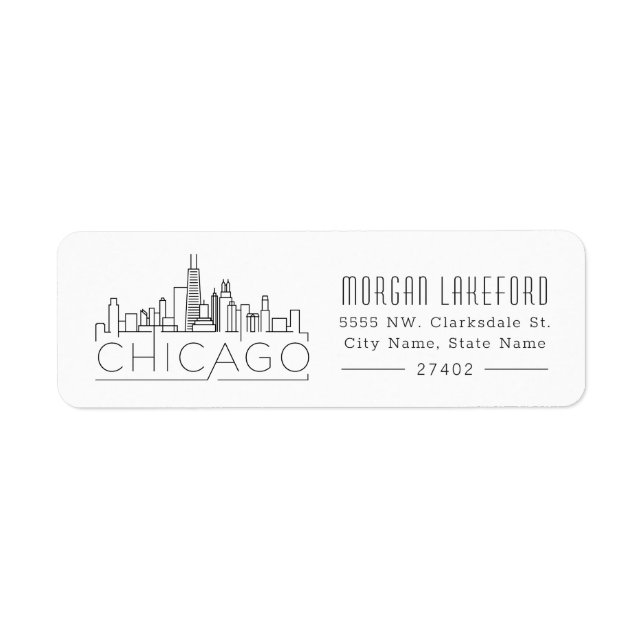 Ligne Skyline stylisée Chicago | (Devant)