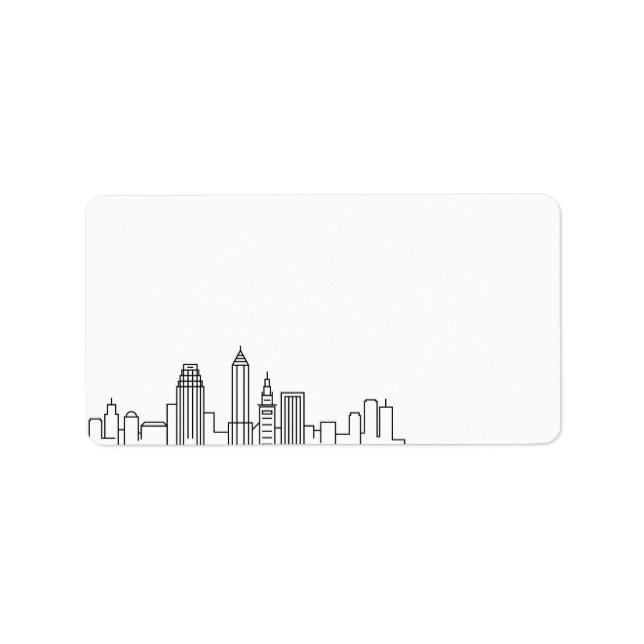 Ligne Skyline stylisée Cleveland | Étiquette vide (Devant)