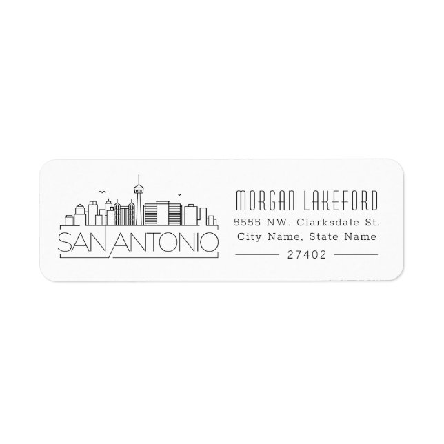 Ligne Skyline Stylisée San Antonio | (Devant)