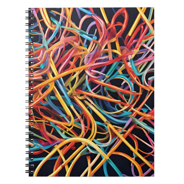 Lignes Abstraites colorées Carnet spiral (Devant)