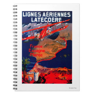 Lignes Aeriennes Latecoere Vintage Poster Notebook