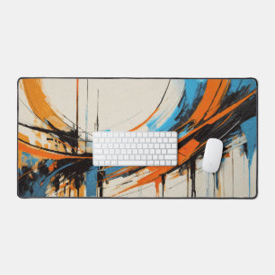 Lignes balayantes orange bleu gras milieu de siècl