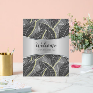 Lignes courbes Branches Feuilles Gris G626