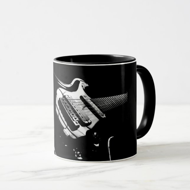 Lignes de musique - Mug guitare (Devant droit)