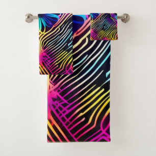 Lignes de néon psychédélique avec art floral