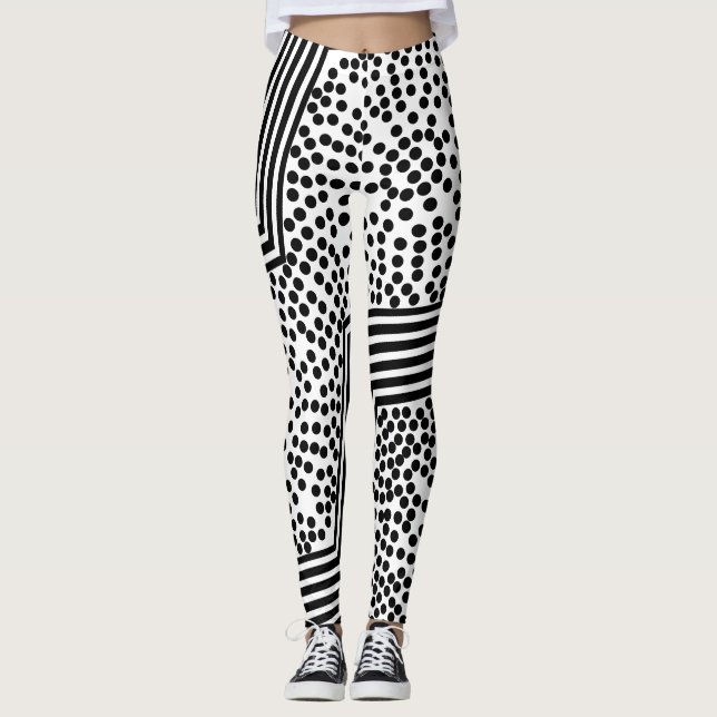 Lignes de points Polka funky Leggings gras (Devant)