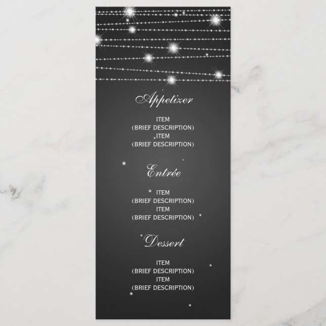 Lignes de scintillement noir de menu élégant de (Devant)