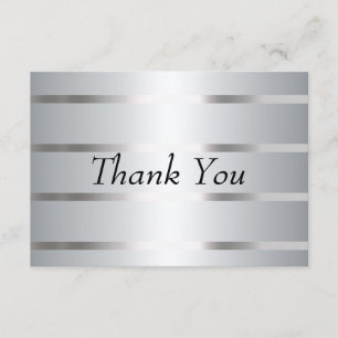 Lignes en argent carte de remerciements