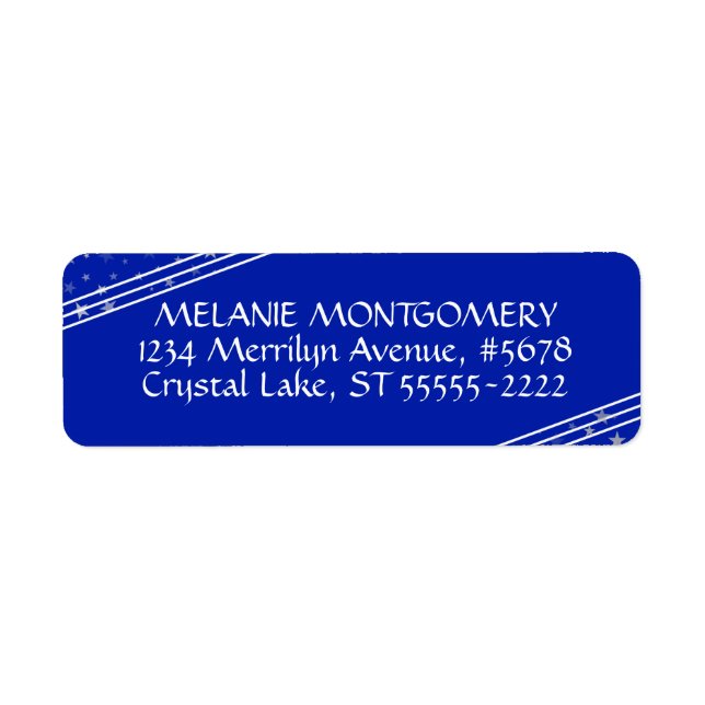 Lignes et étoiles | Bleu royal modifié (Devant)