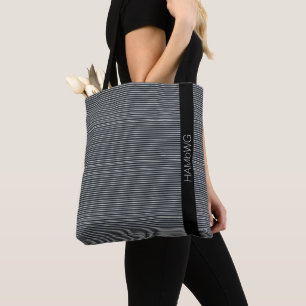 Lignes fines noires et blanches de HAMbWG - sac