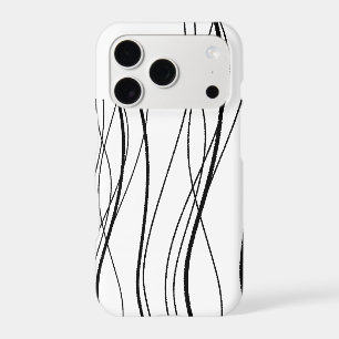 Lignes fluides abstraites minimalistes noir et bla