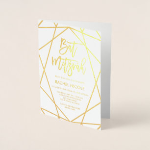 Lignes géométriques invitation de feuille d'or de