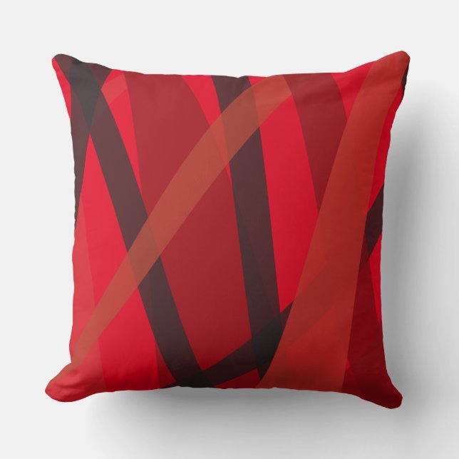 LIGNES NOIRES ROUGES DESIGN Oreiller rétroprojecte (Recto)