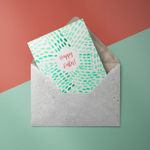 Lignes pointillées vert motif Carte de Pâques