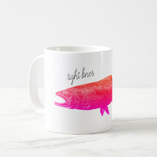 Lignes serrées tasse de café de truite à tête