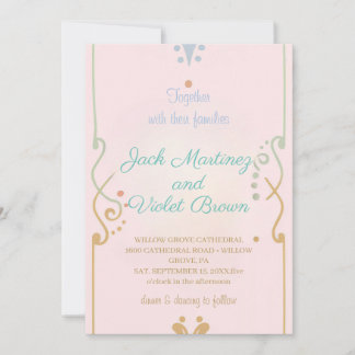 Lignes simples et faire-part de mariage de couleur