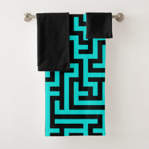Lignes turquoise de Maze noir