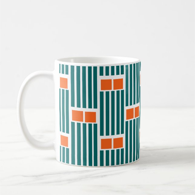 Lignes turquoises et boîtes de café Mug (Gauche)