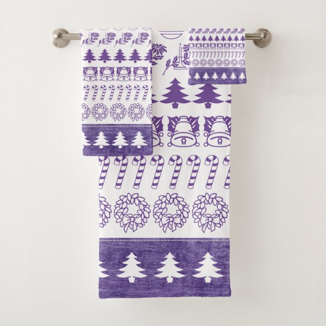 Lignes violettes/blanches Noël Motif Iconique (En situation)