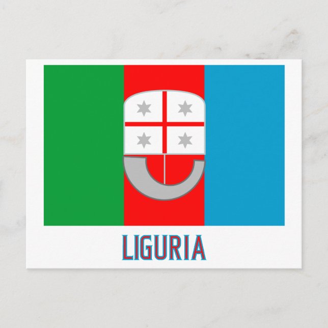 Liguria flag with name postcard (Front)