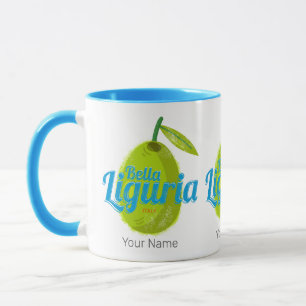 Liguria Retro Olive Italy Vintage Holiday Souvenir Mug