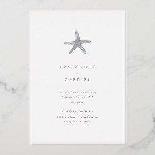 Lihue Mariage Argent Starfish Foil Invitation