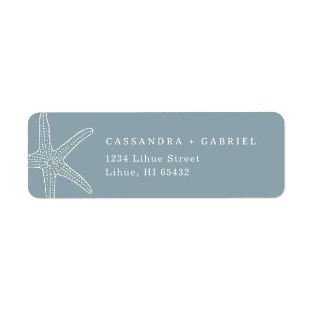 Lihue Wedding Starfish Return Label (Front)