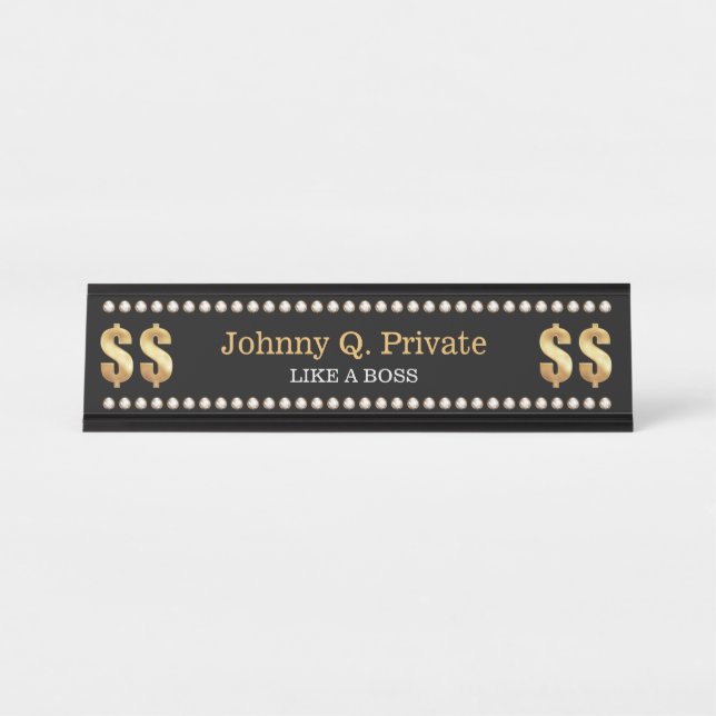 Like a Boss Desk Name Plate (Front)