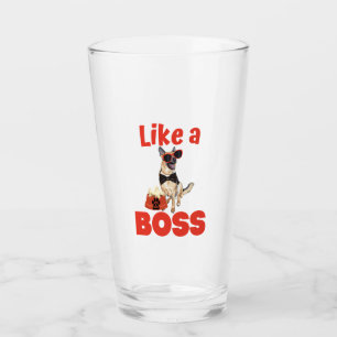 Like A Boss German Shepherd Glass