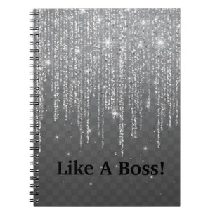 Like a boss glitter notebook
