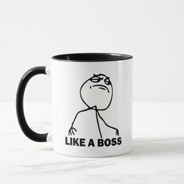 Like A Boss Meme Coffee Mug (Left)