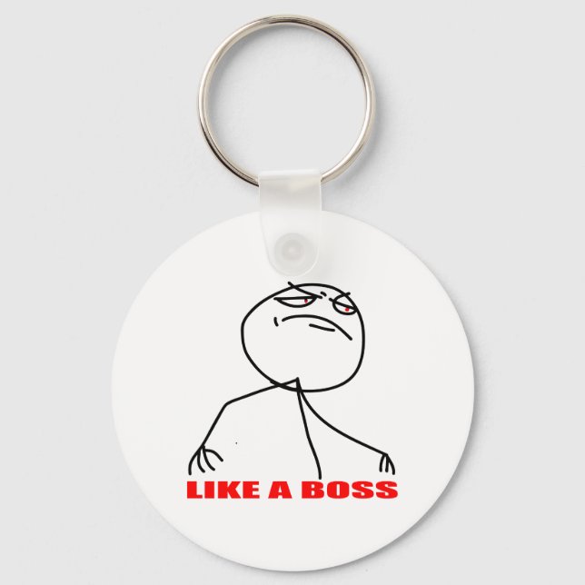 Like a boss meme face keychain (Front)
