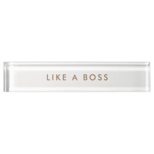 Like a Boss Minimalist Modern Nameplate