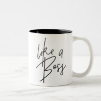 LIKE A BOSS modern chic hand lettered type black