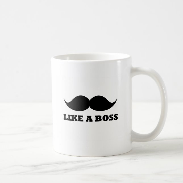 LIKE A BOSS, moustache design Coffee Mug (Right)