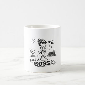 Like A Boss Woman Sketch Design Confident Female Coffee Mug