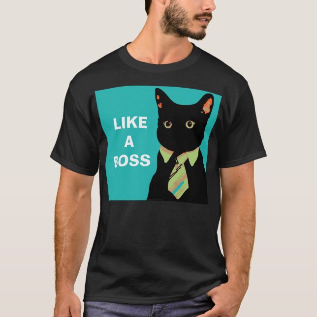 Like a Box funny business cat tee shirt (Front)