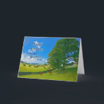 Like a brother Pastoral landscape Birthday Card<br><div class="desc">A tranquil painting showing farm fields in the countryside. Horses and sheep graze peacefully under a tree. the sun sines from a blue sky with fluffy white clouds. The picture is of the Lake District in the UK. Copyright Norma Cornes</div>