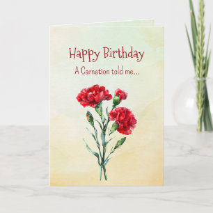 Like a Carnation Your Birthday Personalities Card