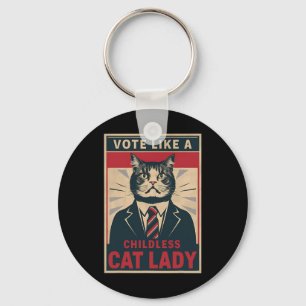 Like A Childless Cat Lady Funny Voting Kamala Harr Keychain