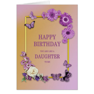 Like a Daughter Birthday Flowers and Butterflies