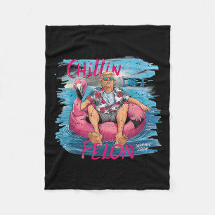 Like A Felon Summer 2024 Funny President Trump 202 Fleece Blanket