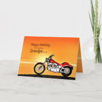 Like a Grandpa, Motorcycle in the sunset birthday